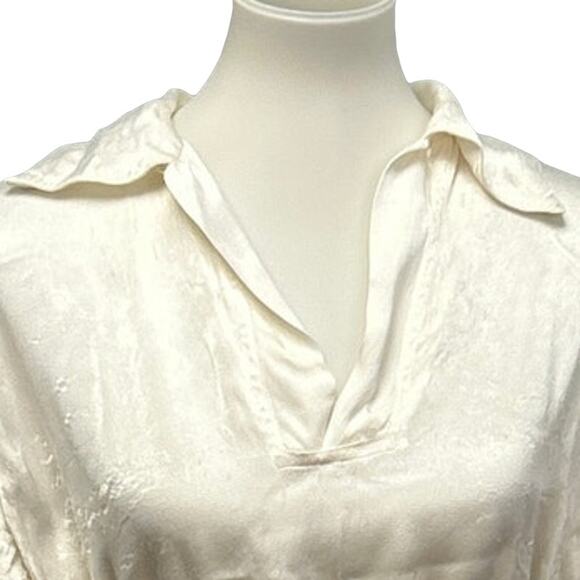 Vintage Handmade Womens Medium Silky Pullover Short Sleeve Belted Blouse Top - Picture 2 of 5